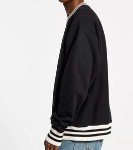 เสื้อสเวตเชิ้ตโอเวอร์ไซส์แบบกำหนดเองสำหรับผู้ชาย สไตล์วินเทจ ยูนิเซ็กส์ ปักลาย คอกลม แขนยาว พร้อมขอบเสื้อสีตัดกัน - Product Image 5