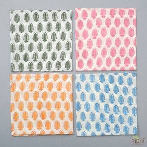 Ridhi 2025คอลเล็คชั่นผ้าเช็ดปากสี่เหลี่ยมผ้าฝ้ายพิมพ์ลายใบไม้แบบแฮนด์เมดอุปกรณ์เสริมมาใหม่ - Product Image 2