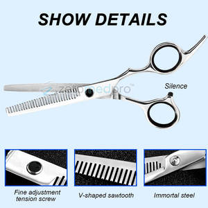 Tijeras Profesionales para Cortar y Entresacar Cabello, de Acero Inoxidable de Alta Calidad para Uso en Salón - Product Image 5