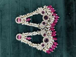 Boucles d'oreilles indiennes plaquées or antique Chand Bali, vente chaude, style ethnique, bijoux en zircon, alliage, perles, accessoires pour mariages - Product Image 2