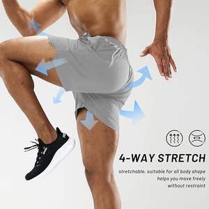 <b>Men's</b> Mid-Length Casual <b>Shorts</b> Quick Dry Breathable Cotton Multi-Pocket <b>Utility</b> Design for Summer Travel and Gym-Solid Pattern - Product Image 2