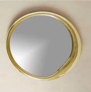 Wholesale <b>Wall</b> Hanging Modern Antiqued Loft Metal Circle Frame Antiuqe shape Mirror - Product Image 2