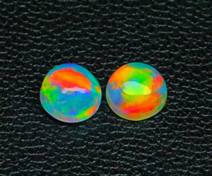 Piedra preciosa cabujón de ópalo etíope-Ópalo suelto Welo-Cabinas de ópalo llamativas múltiples de forma redonda-Piedra natural de fuego de galaxia para ella - Product Image 1