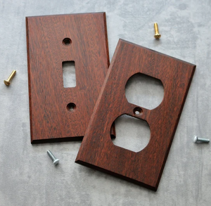 Placas de interruptores eléctricos de madera maciza (madera noble de lujo) - Product Image 2