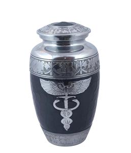 Silver Engraved Cremation Urn for Human Ashes Adult Funeral Urn Handcrafted - <b>Large</b> Burial Urn for Human Ashes <b>Angel</b> <b>Wing</b>-5 - Product Image 4