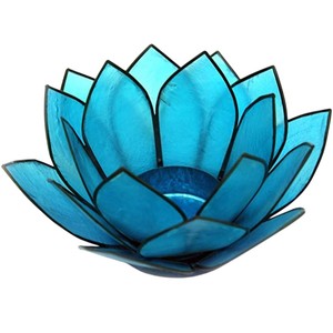 Porte-bougie en forme de lotus en coquille de capiz verte fait à la main, décoration d'intérieur, accent, porte-bougie votif en lotus, fournisseurs en gros - Product Image 4