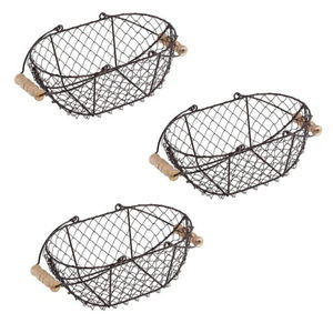 Modern Black Iron Wire Storage Basket Stackable Metal Hanging Organizer Bin For <b>Kitchen</b> <b>Pantry</b> <b>Cabinets</b> & Home Organization - Product Image 5
