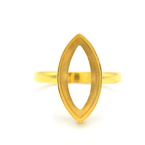 Anillo de banda sólida con bisel de copa chapado en oro de 4-24 mm con forma de marquesa de plata de ley 925, proveedor mayorista de accesorios de joyería - Product Image 2