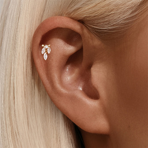 Oro pezzo singolo S925 <span class=keywords><strong>argento</strong></span> Marquise zircone nappa stella 5A zircone charm per cerchio orecchino accessorio - Product Image 5