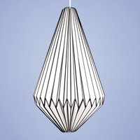   3 pièces de lampes suspendues pliantes en forme de diamant ovale à rayures, décoration artistique, lanterne en papier blanc origami, décoration de chambre à coucher