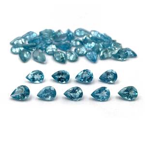 Apatita Azul de Alta Calidad, Gema Suelta, Corte Pera Facetado, Iridiscente, Tamaños 3-8 mm, Tratada con Calor, Certificada por IGI, para Joyería - Product Image 1