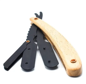 Maquinillas de afeitar de barba desechables de acero inoxidable de alta calidad para hombres con mango de madera para cara, cuerpo y Bikini - Product Image 2