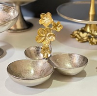 Plateau décoratif de table de mariage en aluminium moderne, écologique et luxueux, avec poignées dorées