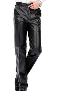 Nouveauté Pantalon en cuir véritable pour homme 100% cuir véritable Logo personnalisé Streetwear Extérieur Élégant Couleur noire Respirant Pantalon en cuir de cow-boy - Product Image 3