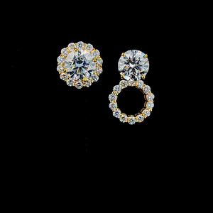 Pendientes de oro macizo de 18kt con diamantes desmontables Lujosos y elegantes Género del producto - Product Image 1