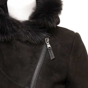 Chaqueta de Cuero Genuino para Mujer, Nueva Colección 2026, Cierre de Cremallera, Corte Regular, Color Negro, Transpirable, Impermeable, Ecológica, Curtida - Product Image 4