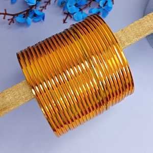 Fabrication indienne de bijoux Bracelet ethnique en métal brillant Bracelet de mariage de mariée Bracelet Bijoux indiens pour femmes, jaune - Product Image 2