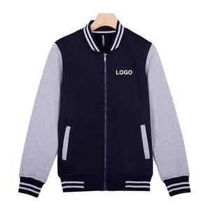 Venta al por mayor en blanco a granel liso Unisex Negro hombres mujeres College Versity chaqueta polar béisbol Letterman Varsity chaquetas - Product Image 1