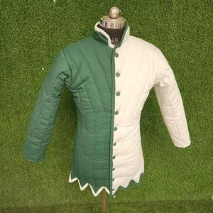Personalizable 100% algodón Medieval Gambeson abrigo Unisex acolchado armadura capucha ajuste silencioso para invierno recreaciones Cosplay estilo Vintage - Product Image 3
