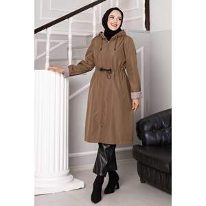 Túnel de cintura con cremallera gabardina de gran tamaño Tan - Product Image 5