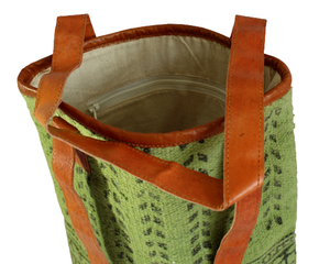 Bolsos de hombro Dhurries de algodón tejidos a mano para mujer con estilo, hermoso diseño para ir de compras y viajar, forro de cuero genuino - Product Image 4