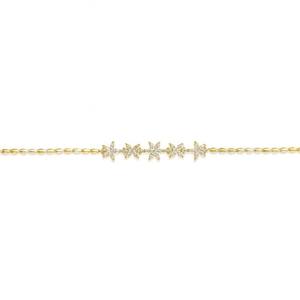 Brazalete de Diamantes con Diseño de Racimo de Marquesas, Elegante para Mujer, Diseño de Cadena Floral en Oro Blanco de 14K, para Fiestas y Uso Diario - Product Image 3