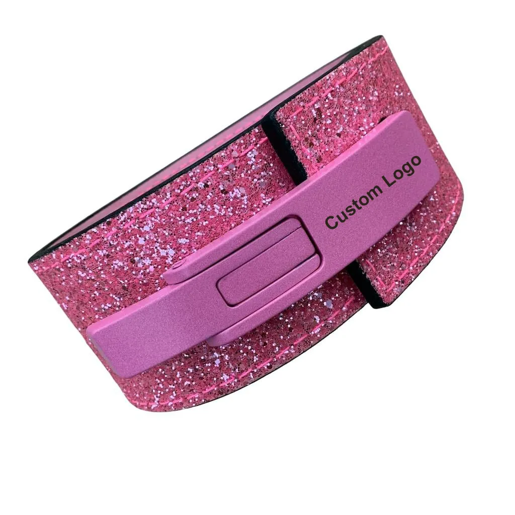 Custom Glitter Color Lever Weight Lifting Leather Belt Powerlifting Gym Belts for Adults Lower Back Support for Deadlifts Squats