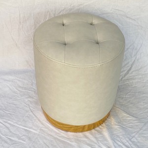 Contemporary GDSF005 Tufted Faux Leather Upholstered Sofa <b>Stool</b> Adjustable Plastic <b>Ottoman</b> for Home Bedroom or Hospital Use - Product Image 2