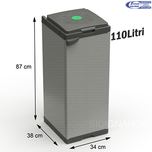 Portasacco Mobile Mono 34x38x87 cm con Pannelli in PVC e PP, Coperchio con Chiusura per Sacco, Resistente alle Intemperie - Product Image 3