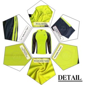 Chaqueta de Seguridad Reflectante de Algodón con LED Intermitente, ANSI Clase 2, EN ISO 20471 Clase 2, Logotipo, Talla 5XL, Colores Vivos para Personal de Seguridad - Product Image 6