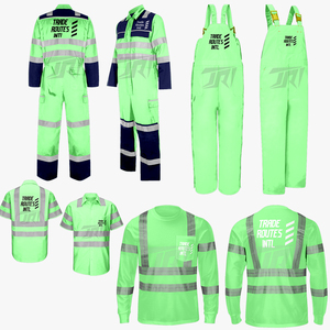 Wholesale Supply Reflective <b>Waterproof</b> Safety Workwear Set Customized Logo B2B Buyers 100% Premium Polyester <b>Overall</b> Bib - Product Image 1