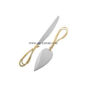 Juego de 2 servidores y cuchillos de pastel de acero inoxidable más vendidos con mango de calidad superior nuevo estilo Decoración de mesa para el hogar herramienta para pasteles - Product Image 5