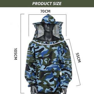 Custom <b>Camouflage</b> Beekeeping Jacket with Veil Hood Full Protection Nylon Bee Suit Lightweight Beekeeper Protective Jacket OEM - Product Image 3