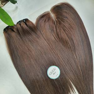 Extensiones de cabello humano natural con cierre y paquetes de peluca marrón vietnamita al por mayor sin etiquetas ni desprendimiento - Product Image 5