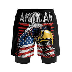 2025 superventas gimnasio corto Dry-Fit levantamiento de pesas ropa deportiva gimnasio correr ajustado y camisas hombres venta al por mayor hombres 2 en 1 pantalones cortos - Product Image 5