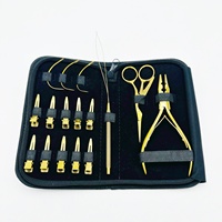 Pince à micro-perles Nomex International pour extensions capillaires, multifonctionnelle, professionnelle, en acier inoxydable, plaquée or, type cisaille grue