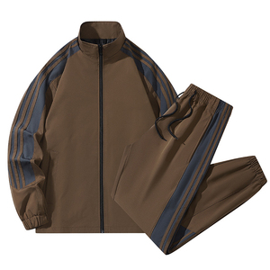 ชุดกีฬาผู้ชายแบบซิปเต็มตัว คอตั้ง สำหรับเล่นกีฬาและพักผ่อน ชุดวิ่งออกกำลังกาย ชุดวอร์ม ชุดกีฬาผู้ชาย คุณภาพสูง - Product Image 4