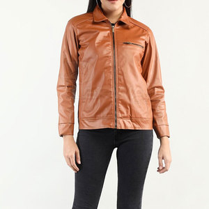 Chaqueta de cuero de buena calidad para mujer Color personalizado 100% chaqueta de cuero puro para mujer a la venta - Product Image 5