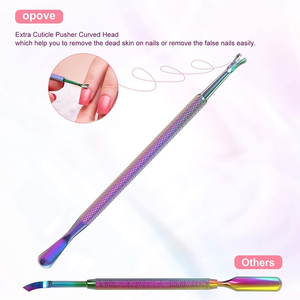 Pousse-cuticules, dissolvant de vernis à ongles, ensemble d'outils de manucure en acier inoxydable, grattoir pour vernis à ongles en gel, outils de soin des ongles - Product Image 4