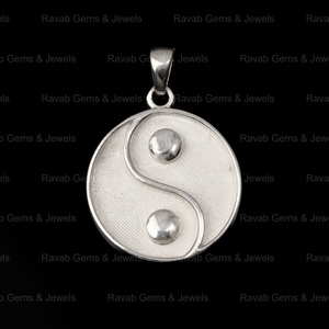 Pendentif en argent sterling 925 véritable, 22 mm, Ying Yang, demi-monture, serti de pierres, vide, pour bijoux en résine ou cendres - Product Image 5