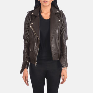 Wholesale Prices Plain Dyed <b>Women</b> Genuine Leather <b>Jacket</b> For Sale Low MOQ New Arrival <b>Women</b> Leather <b>Jacket</b> In Solid Color - Product Image 2