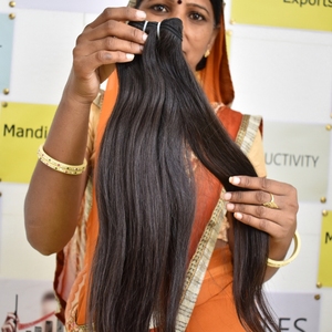 Paquet de cheveux bruts non transformés 100% cheveux humains cambodgiens cuticules alignés tissage brut soyeux droite Extensions de cheveux humains - Product Image 3