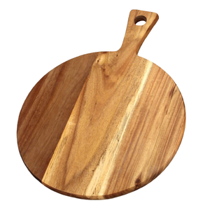 Planche à découper ronde en bois naturel avec poignée pour couper les légumes dans la cuisine-Prix raisonnables - Product Image 4
