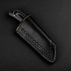 Cuchillo de Camping de Acero de Damasco Hecho a Mano con Mango de Micarta y Funda de Cuero, Garantía de 3 Años, Compatible con OEM y ODM - Product Image 3