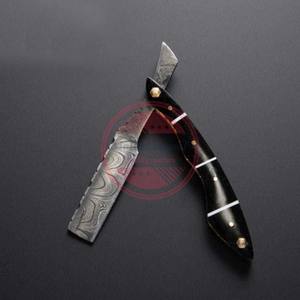 Damascus Blade Barber Salon Shaving Razors Damascus Steel <b>Straight</b> Razor - Product Image 5