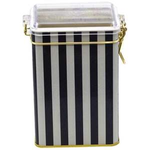 Caja de Metal Rectangular con Cierre de Alambre de 1L con Tapa Transparente 75x100x150mm Patrón de Línea en Blanco y Negro Disponible en Blanco y Negro - Product Image 3