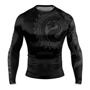 Rashguard de Compresión MMA de Manga Corta de Alta Calidad, Logotipo Personalizado, Elástico, Transpirable, Tejido de Spandex/Poliéster, Ecológico, de Secado Rápido - Product Image 4
