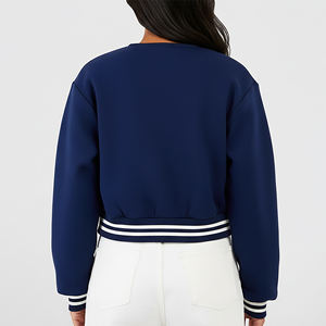 Chaqueta Varsity de Estilo Hip Hop, Cuello Redondo, Cierre de Botones, Tejido de Lana 100% Algodón, Calidad Premium OEM/ODM - Product Image 6