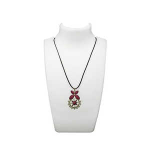 Urthn Antique Gold Plated <b>Pink</b> Turquoise Stone Pendant Fashionable 1112702A <b>Necklace</b> - Product Image 1