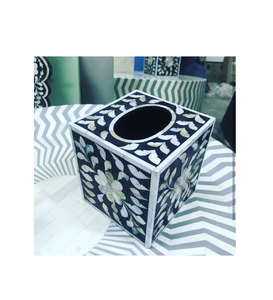 Caja de pañuelos con incrustaciones de hueso de diseño clásico, soporte de papel, accesorios de baño, caja de almacenamiento, organizador, diseño superior - Product Image 2